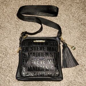 Steve Madden Embossed Black Crossbody Bag